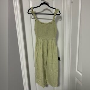Wilfred Light Green Ruffle Strap Dress